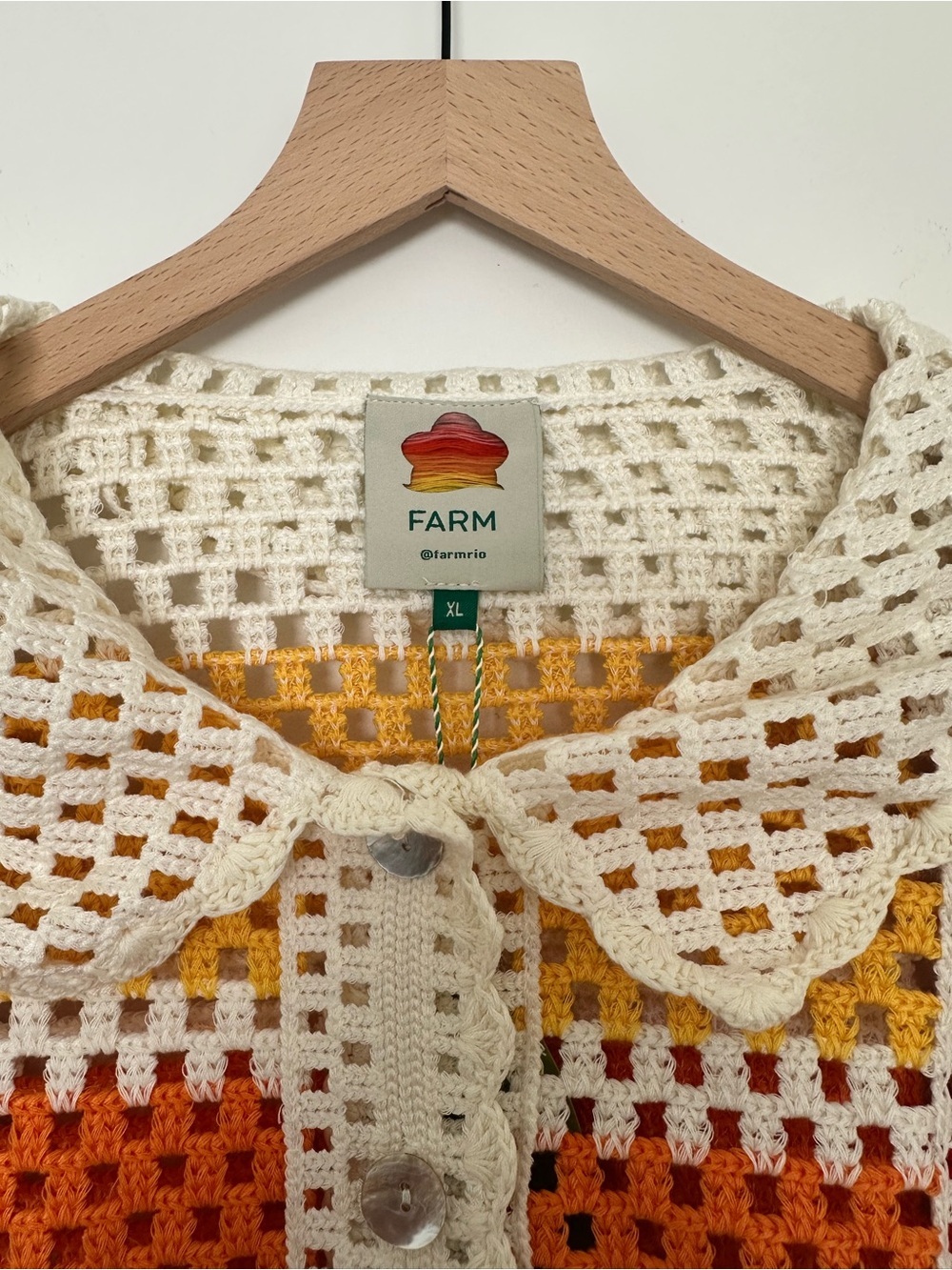 New Farm Rio Crochet Knit Granny Cardigan sz XL - Picture 12 of 15